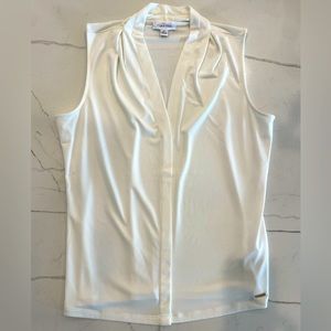 Calvin Klein White Sleeveless Top, Size M